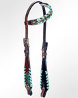AMERICAN DARLING Western Horse Headstall Breast Collar Set American Leather