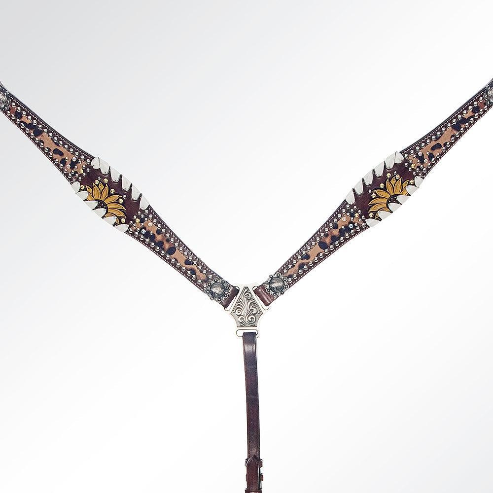American Darling Western Horse Floral Headstall Tack Set Genuine Leather