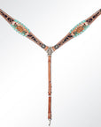 AMERICAN DARLING Western Horse Headstall Breast Collar Set American Leather