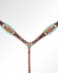 American Darling Western Horse Floral Headstall Tack Set Genuine Leather