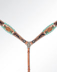 AMERICAN DARLING Western Horse Headstall Breast Collar Set American Leather