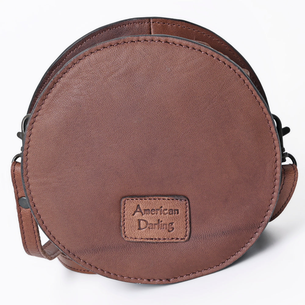 American Darling Canteen Bag Hand Tooled Hair on Genuine Leather Western Women | Handbag Purse Travel Clutch