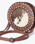 American Darling Canteen Bag Hand Tooled Hair on Genuine Leather Western Women | Handbag Purse Travel Clutch