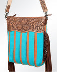 American Darling GIBGX222 Signature Crossbody Hand Tooled Saddle Blanket Genuine Leather Women Bag Western Handbag Purse