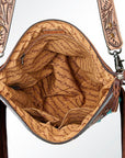American Darling GIBGX223 Signature Crossbody Hand Tooled Saddle Blanket Genuine Leather Women Bag Western Handbag Purse