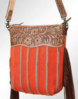 American Darling GIBGX219 Signature Crossbody Hand Tooled Saddle Blanket Genuine Leather Women Bag Western Handbag Purse