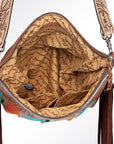 American Darling GIBGX215 Signature Crossbody Hand Tooled Saddle Blanket Genuine Leather Women Bag Western Handbag Purse