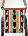 American Darling GIBGX218 Signature Crossbody Hand Tooled Saddle Blanket Genuine Leather Women Bag Western Handbag Purse