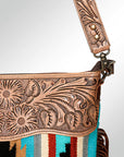 American Darling GIBGX218 Signature Crossbody Hand Tooled Saddle Blanket Genuine Leather Women Bag Western Handbag Purse