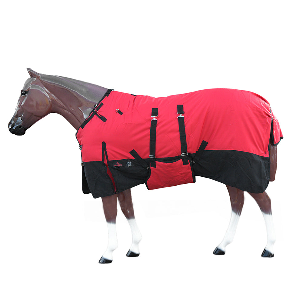 HILASON 1200D Winter Waterproof Poly Horse Blanket Belly Wrap Red | Turnout Blankets for Horses