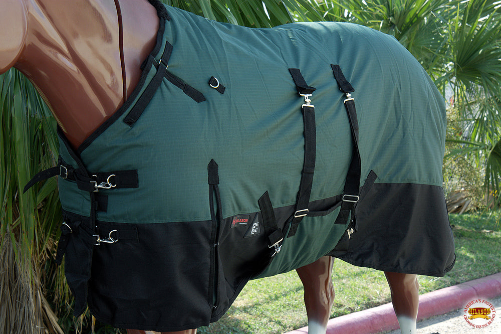 Hilason 1200D Winter Waterproof Horse Turnout Blanket Belly Wrap Green