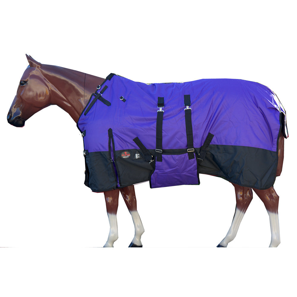 Hilason 1200D Winter Waterproof Horse Turnout Blanket Belly Wrap Purple
