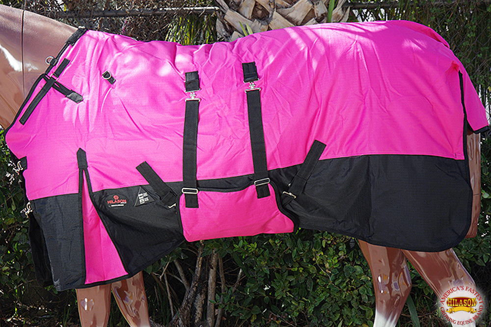 Hilason 600D Winter Waterproof Horse Turnout Blanket Belly Wrap Pink