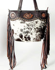 American Darling ADBGZ396A Tote Hand Tooled Hair On Genuine Leather Women Bag Western Handbag Purse