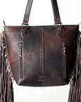 American Darling ADBGZ396A Tote Hand Tooled Hair On Genuine Leather Women Bag Western Handbag Purse