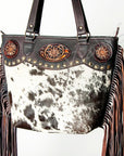 American Darling ADBGZ396A Tote Hand Tooled Hair On Genuine Leather Women Bag Western Handbag Purse