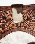 American Darling ADBGZ397 Wallet Hand Tooled Hair On Genuine Leather Women Bag Western Handbag Purse