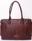 American Darling ADBGZ400 Tote Hand Tooled Hair-On Genuine Leather Women Bag Western Handbag Purse