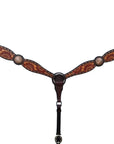 Bar H Equine American Leather Horse Saddle Tack One Ear Headstall | Breast Collar | Browband Headstall | Wither Strap | Tack Set for Horses BER112