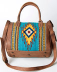 Western Saddle Blanket Leather Duffel Bag For Women