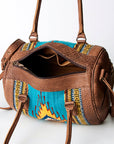 Western Saddle Blanket Leather Duffel Bag For Women
