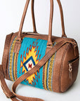 Western Saddle Blanket Leather Duffel Bag For Women