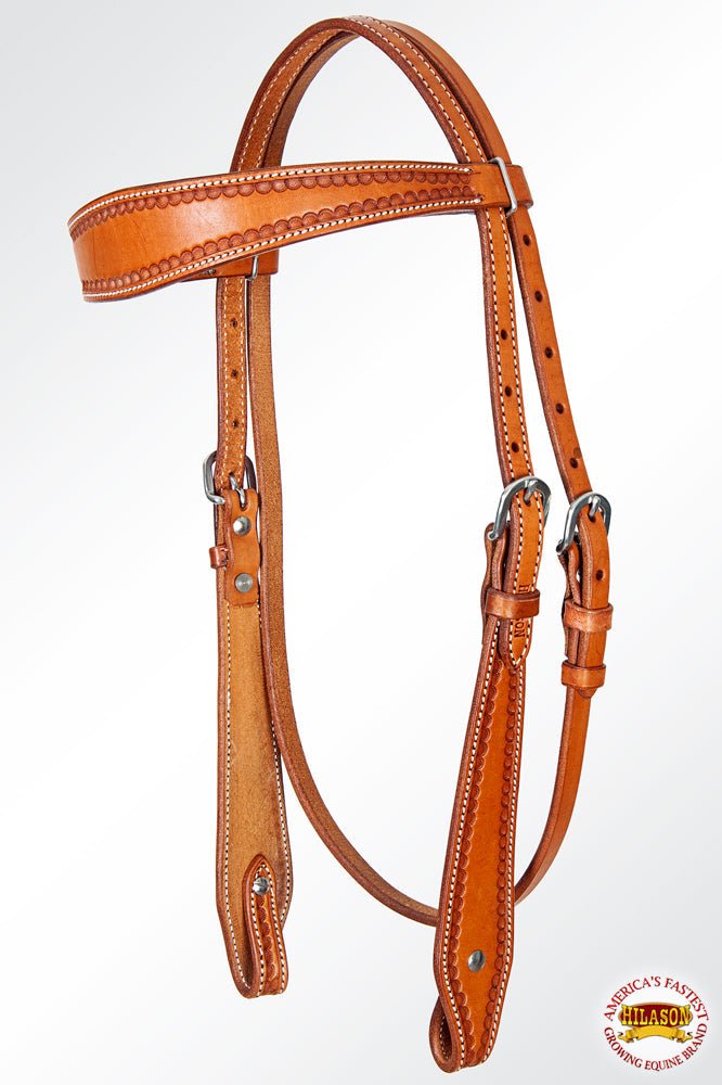 Tan Leather Browband Horse Headstall Western Tack