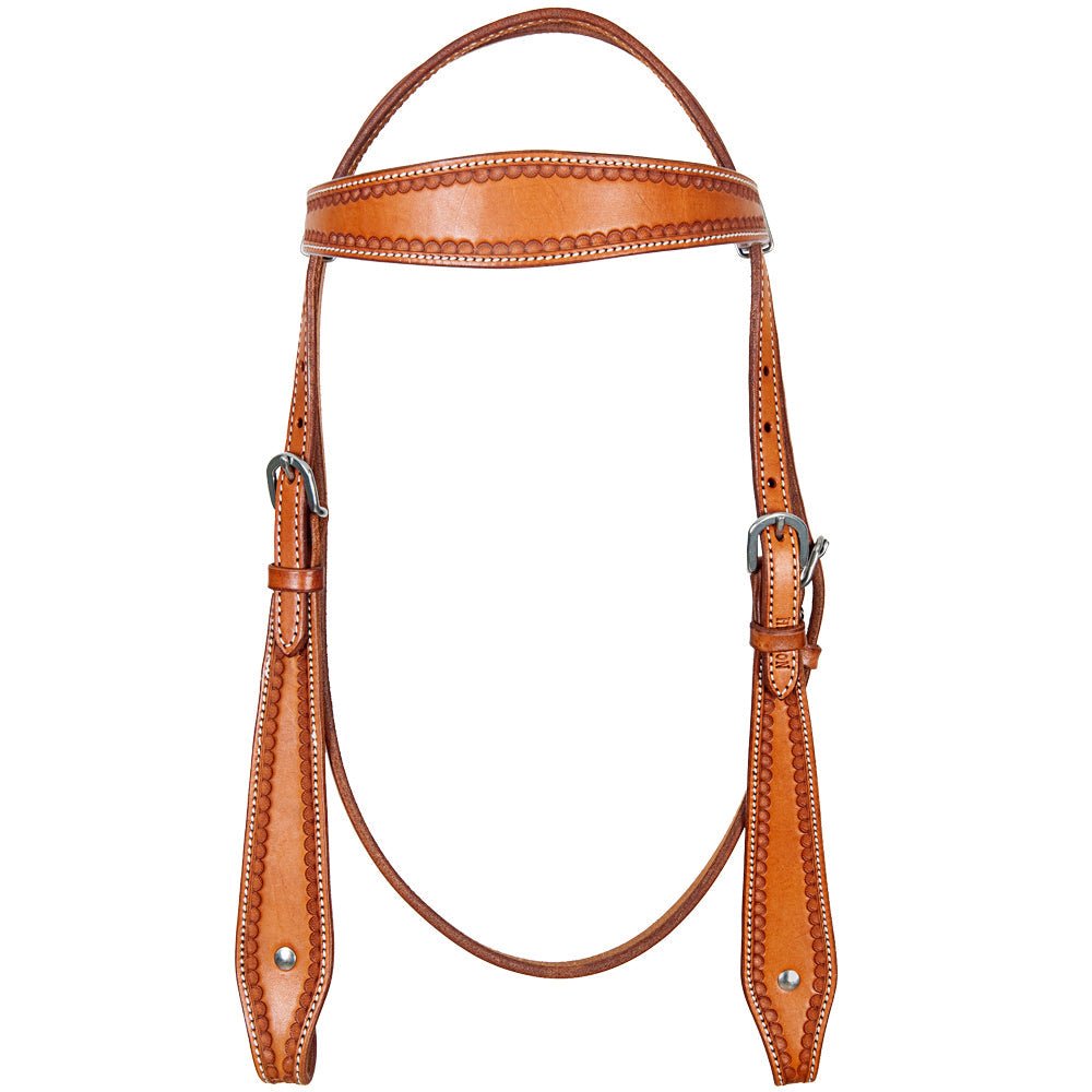Tan Leather Browband Horse Headstall Western Tack