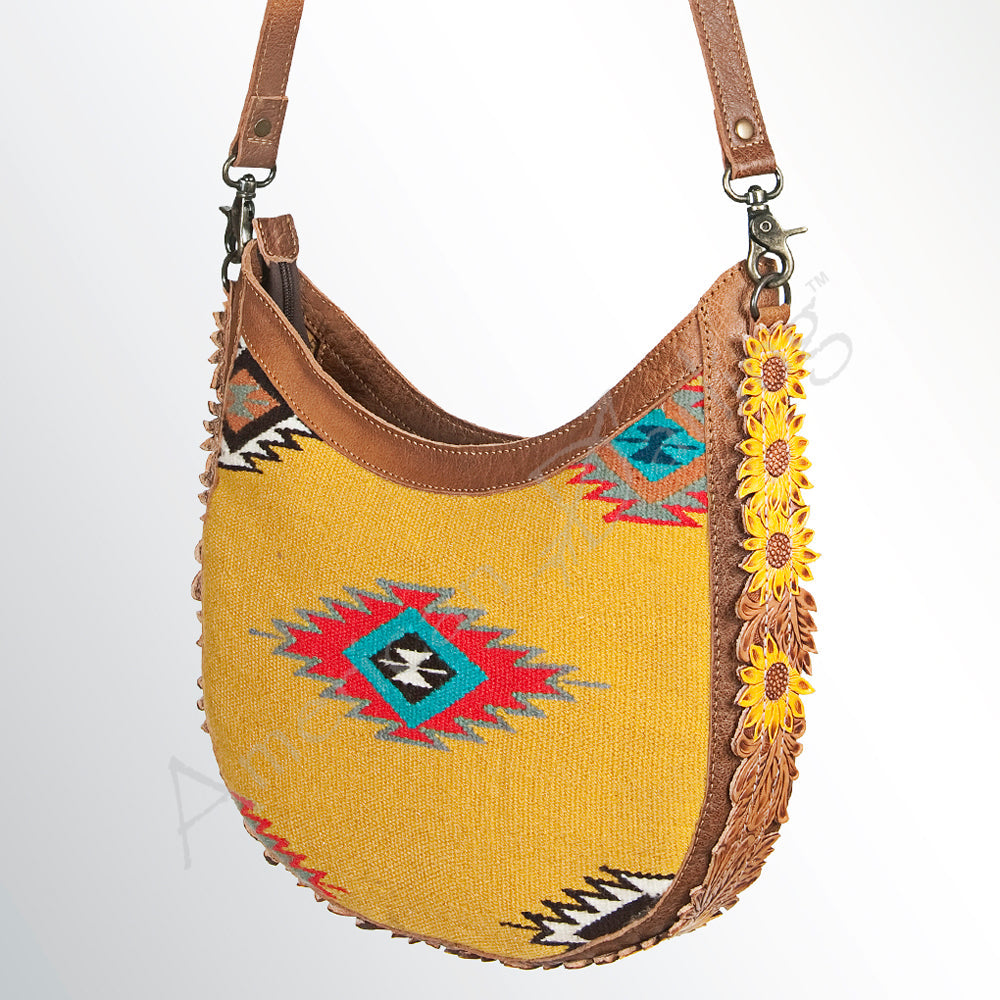 American Darling ADBG726 Large Crossbody Saddle Blanket Genuine Leather Women Bag Western Handbag Purse