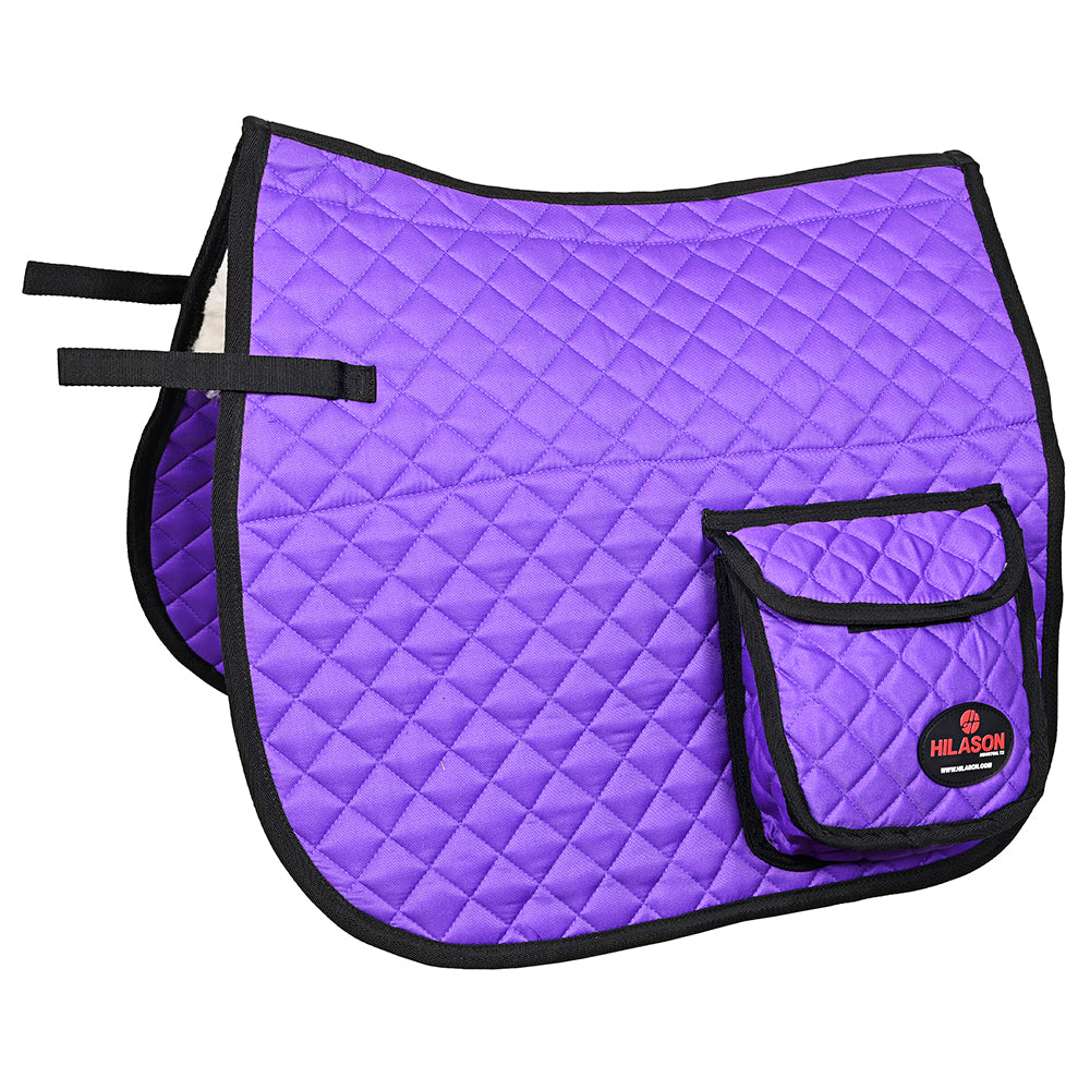HILASON Western Horse Luxury Quilted Saddle Pads With Pockets
