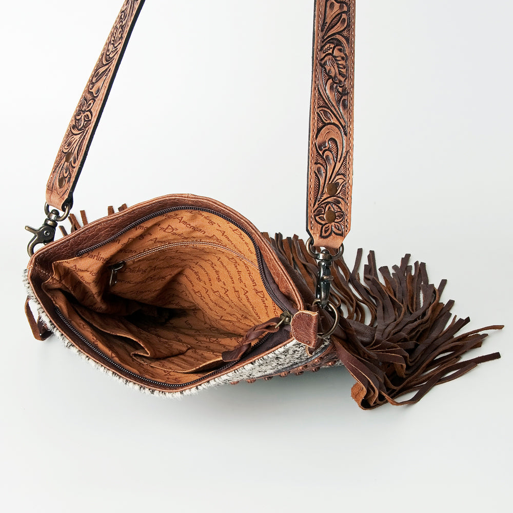 ADBGS192I American Darling Hand Tooled Hair On Genuine Leather Women Bag Western Handbag Purse