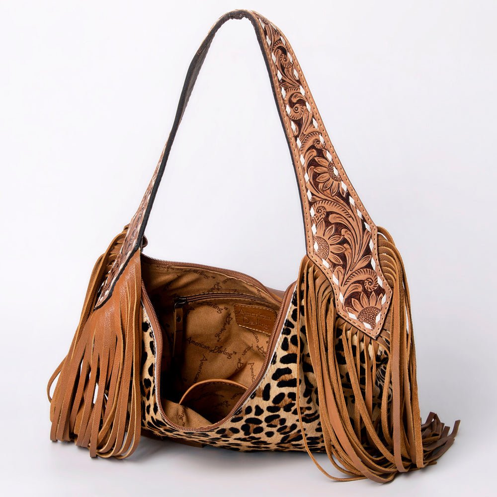 American Darling Hobo Hair On Genuine Leather Women Bag Western Handbag Purse