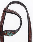 HILASON Western Horse Floral Headstall Breast Collar One Headstall American Leather Tack Set