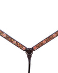 HILASON Western Horse Floral Headstall Breast Collar One American Leather Tack Set