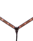 HILASON Western Horse Floral Headstall Breast Collar One American Leather Tack Set