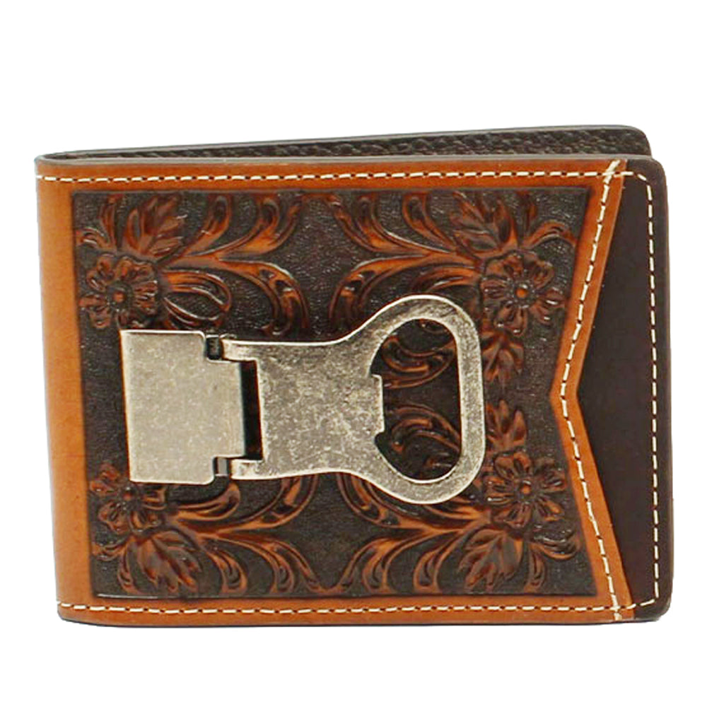 M&amp;F Western Cactus Concho Floral Embossed Money Clip Wallet