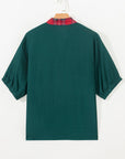Janiyah Patchwork Half Sleeve Blouse