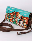 American Darling Organiser Hair-On Hand Tooled Genuine Leather Women Bag Western Handbag Purse