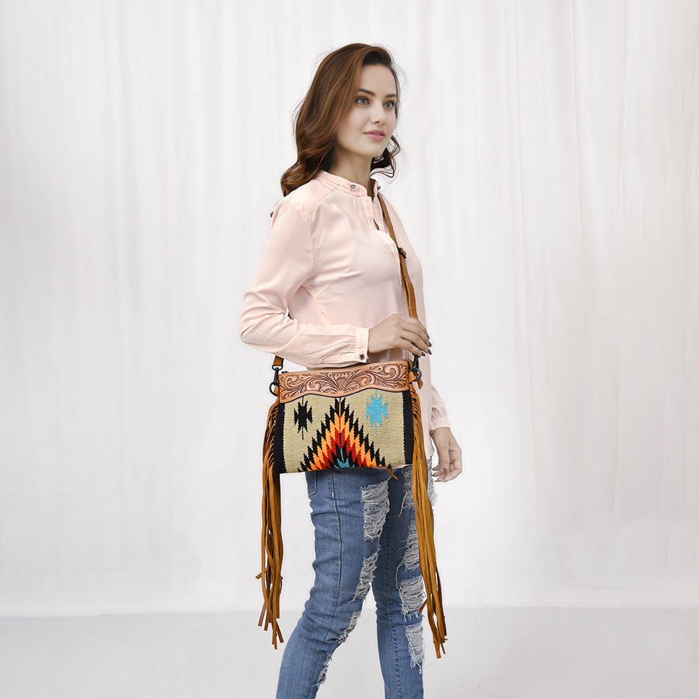 American Darling Cross Body Hand Tooled Saddle Blanket Genuine Leather Women Bag Western Handbag Purse