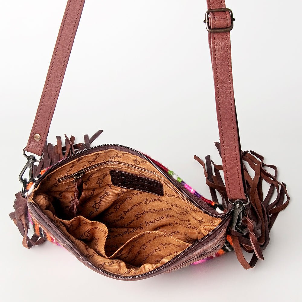 American Darling Cross Body Hand Tooled Saddle Blanket Genuine Leather Women Bag Western Handbag Purse