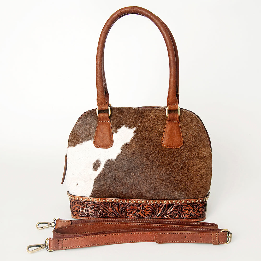 American Darling Tote Hand Tooled Hair on Genuine Leather Western Women Bag Handbag Purse | Travel Bags College Casual