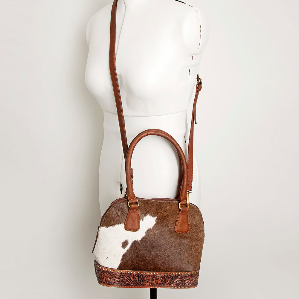 American Darling Tote Hand Tooled Hair on Genuine Leather Western Women Bag Handbag Purse | Travel Bags College Casual
