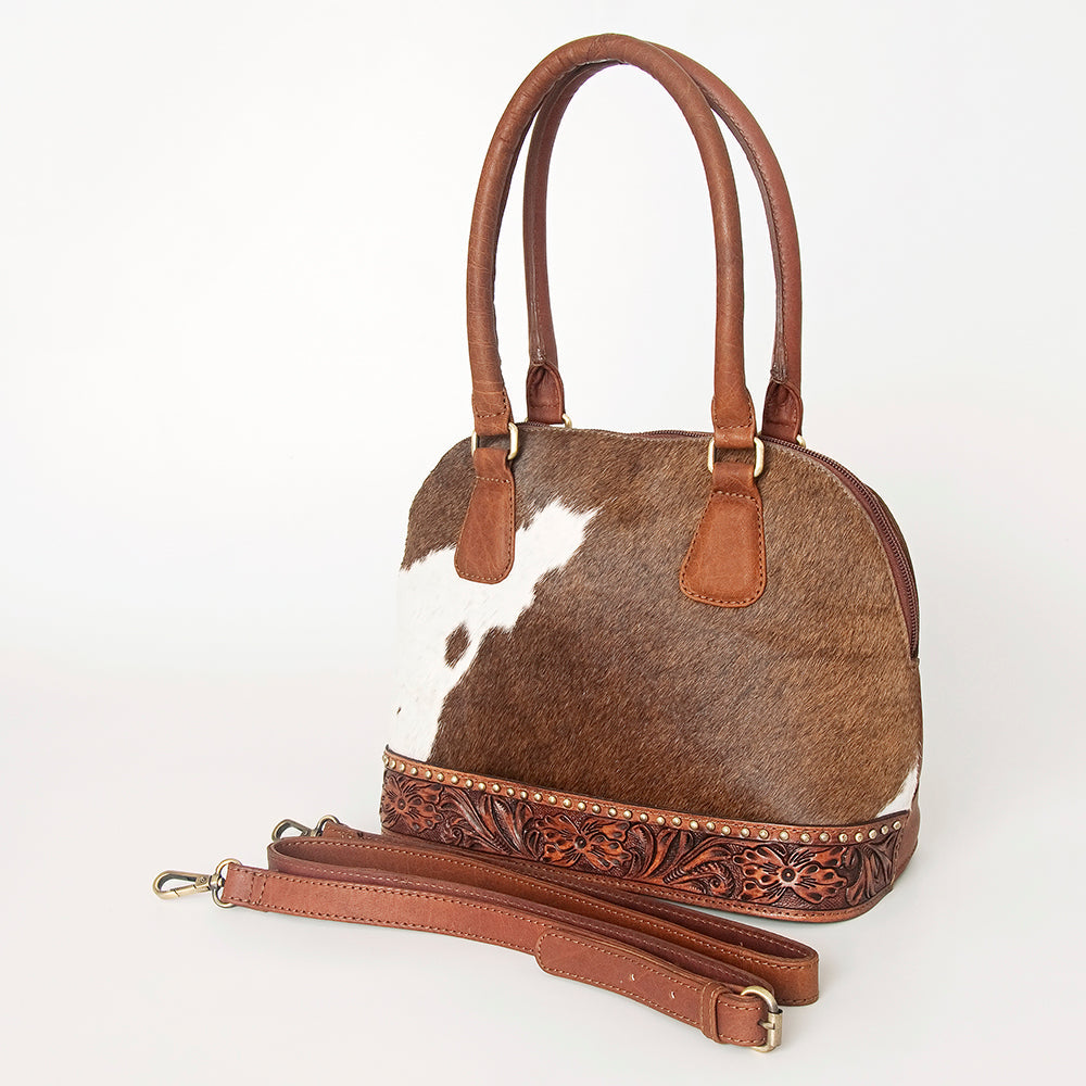 American Darling Tote Hand Tooled Hair on Genuine Leather Western Women Bag Handbag Purse | Travel Bags College Casual