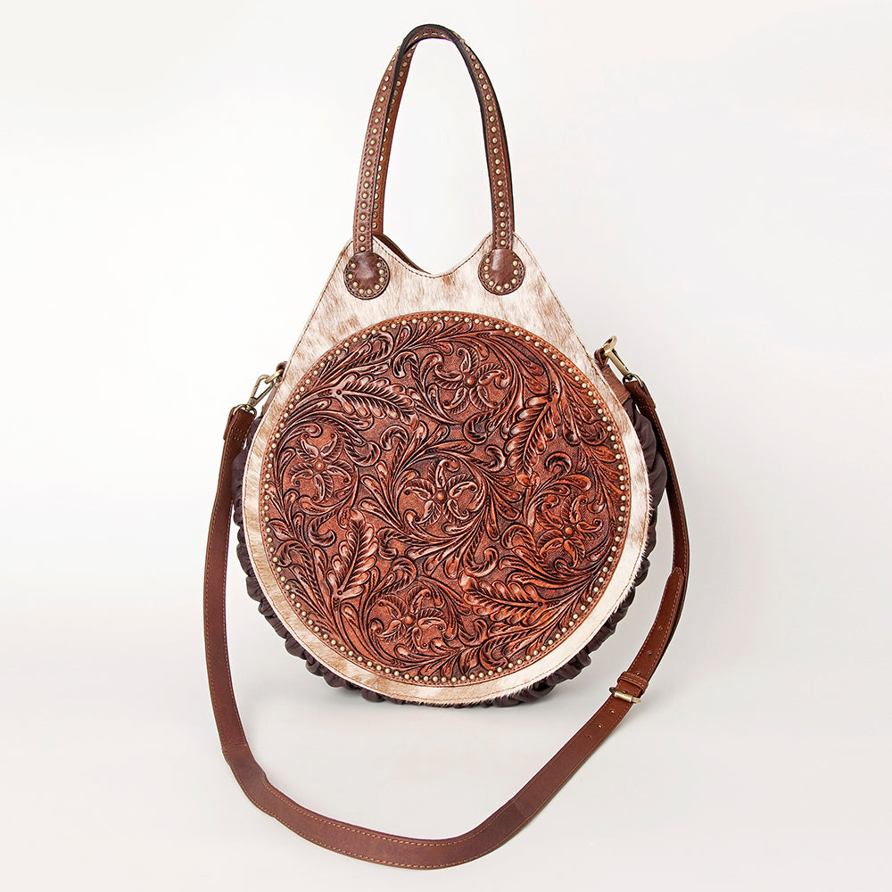American Darling Tote Hand Tooled Hair-On Genuine Leather Western Women Bag Handbag Purse | Travel Bags College Casual