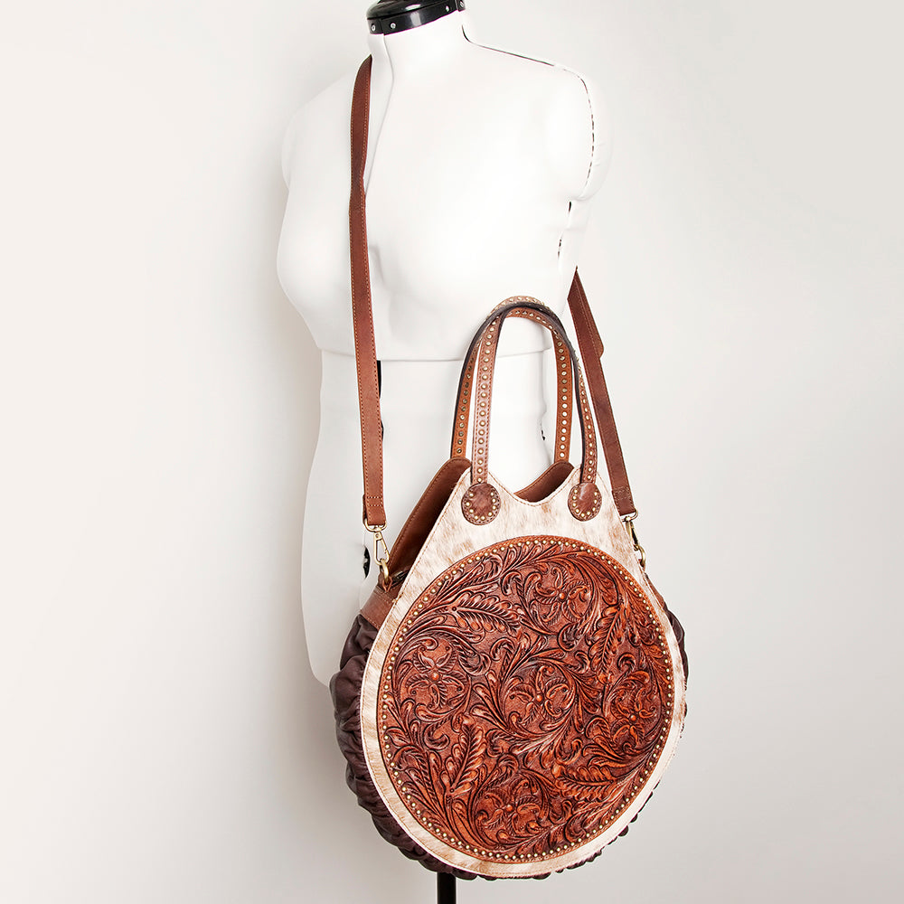American Darling Tote Hand Tooled Hair-On Genuine Leather Western Women Bag Handbag Purse | Travel Bags College Casual