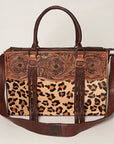 American Darling Tote Hand Tooled Hair On Genuine Leather Women Bag Western Handbag Purse