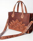 Premium Genuine Leather Tote For Women With Western Heritage Detailing Daily Use