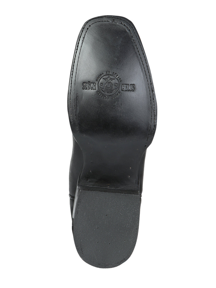 Men’s Leather Cowboy Boot - Made in Mexico - Black 124069