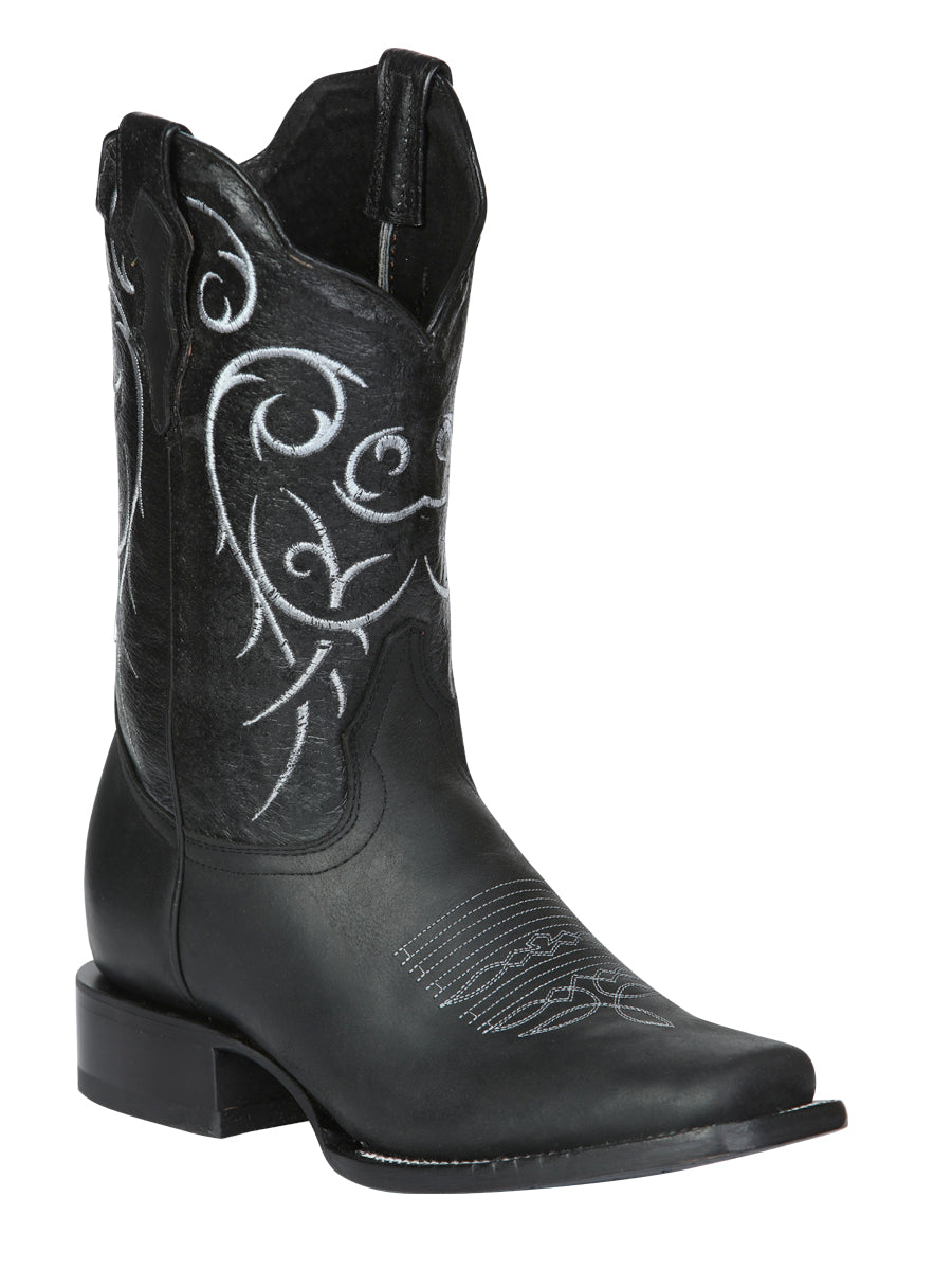 Men’s Leather Cowboy Boot - Made in Mexico - Black 124069