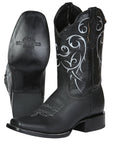 Men’s Leather Cowboy Boot - Made in Mexico - Black 124069